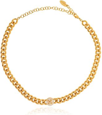 Off-white Korte Ketting - Dames - Kettingen - Geel - ONE Size - Leer - Accessoires