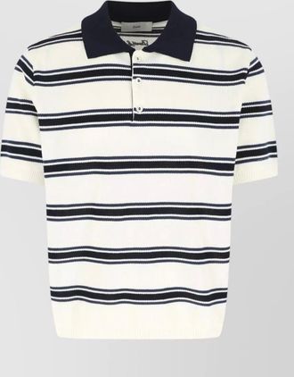Dunst striped cotton short-sleeve polo shirt