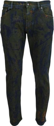 Dolce & Gabbana Slim-fit Jeans - Heren - Slim Fit Jeans - Groen - XL - Katoen - Jeans