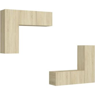 vidaXL Vidaxl - Juego De Muebles De Sal&oacute;n 4 Piezas Roble Sonoma