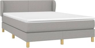 vidaXL Vidaxl - Cama Box Spring Con Colch&oacute;n Tela Gris Claro 140x190 Cm