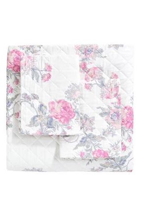 Melange Home Rose Percale Cotton Quilt & Shams Set in Pink/Pink at Nordstrom Rack, Size King