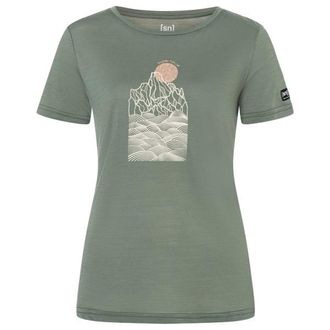 super.natural Preikestolen Cliffs Tee Merinoshirt f&uuml;r Damen | gr&uuml;n