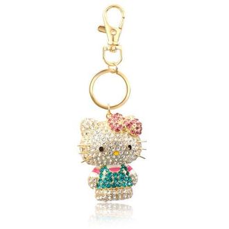 Hello Kitty Pave Hello Kitty 3D Bling Keychain in Gold at Nordstrom