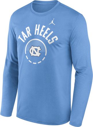 Nike Jordan Mens North Carolina Courtside Jordan Brand Dri-FIT College Long-Sleeve T-Shirt in Blue | 0JTJ4EYNCN-FFP