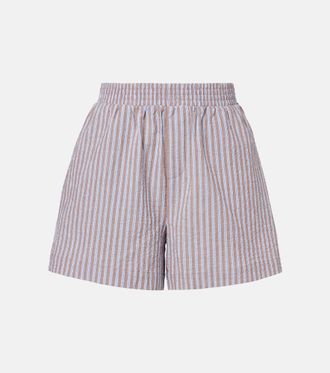 Varley Shorts Darina in cotone seersucker a righe