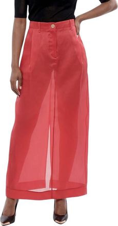 Khaite Red Solid Maxi Skirt