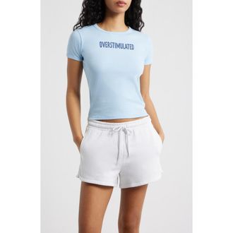 Vinyl Icons Overstimulated Graphic Baby Tee in Light Blue at Nordstrom, Size X-Small