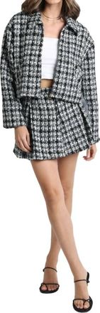 Sirena Collection Emory Tweed Skort In Black/white