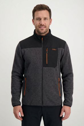 F.lli Campagnolo Strickfleecejacke CMP, Herren, Gr. 46, nero, orange, Obermaterial: 100% Polyester. Futter: 88% Polyester, 12% Elasthan, Jacken Strickfleecejacke, &Uuml;ber