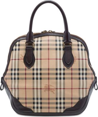 Burberry Pre-owned Burberry Medium Haymarket Check Coated Canvas Orchard Bowling Bag Ladies R1BWGEI9MTAA2A08