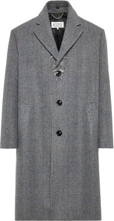 Maison Margiela Check Frayed Coat - Heren - Mantel - Grijs - M - Katoen - Jassen