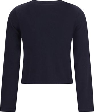 Extreme Cashmere Womens Long-Sleeved Crew-Neck T-Shirt N&deg;451 Lisa Navy Cotton; Kashmir-Capra Hircus Knitwear Kashmir/capra Sweater
