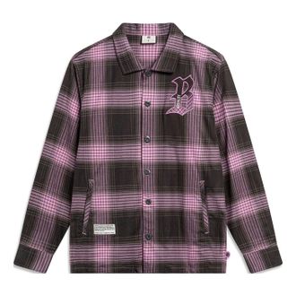 Li-Ning x Mister Cartoon BadFive Graphic Plaid Shirt Grey Pink AFDT855-2