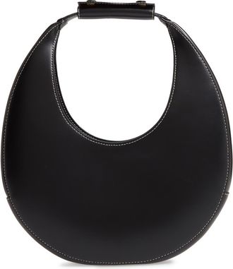 Staud Leather Moon Bag in Black at Nordstrom
