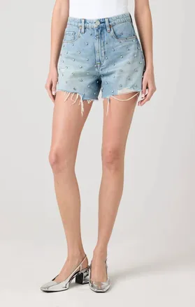 Blank NYC Womens Reeve Short In Blue