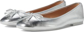 Cole Haan Yara Soft Ballet Womens Flat Shoes Silver Leather/Silver Studs : 8.5 B - Medium