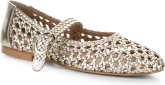 Bos. & Co. Wilda Mary Jane Flat in Gold at Nordstrom, Size 10-10.5Us