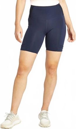 Oiselle Womens Mid Length Pocket Jogger Shorts In Ink Blue