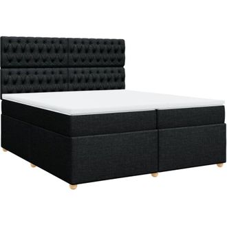 vidaXL Vidaxl - Cama Box Spring Con Colch&oacute;n Tela Negro 200x200 Cm