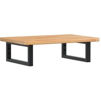 vidaXL Estante De Lavabo De Pared De Acero Y Madera Maciza De Roble Vidaxl