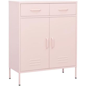 vidaXL Armadietto Rosa 80x35x101,5 cm in Acciaio - Vidaxl