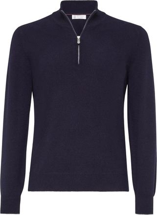 Brunello Cucinelli Cashmere Sweater With Half Zip Clothing