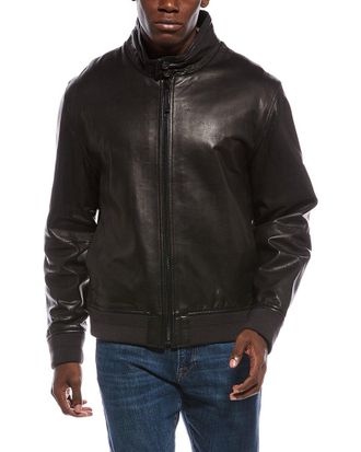 Vince Harrington Leather Bomber Jacket