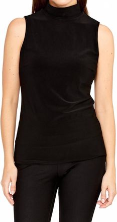 Frank Lyman Design Mock Neck Sleeveless Top In Black