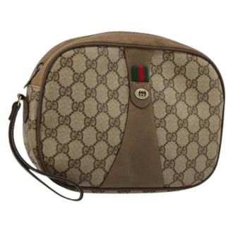 Gucci Pre-owned Clutches, female, Beige, Size: ONE SIZE Pre-owned GG Canvas PVC Clutch