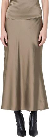 endless rose Bias Cut Satin Maxi Skirt in Espresso at Nordstrom, Size Small