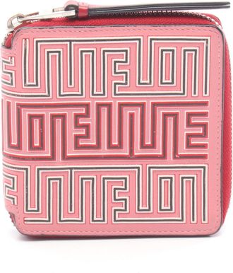 Loewe Multi-Color Pink Red Color Leather Wallet (Bi-Fold) (Pre-Owned)
