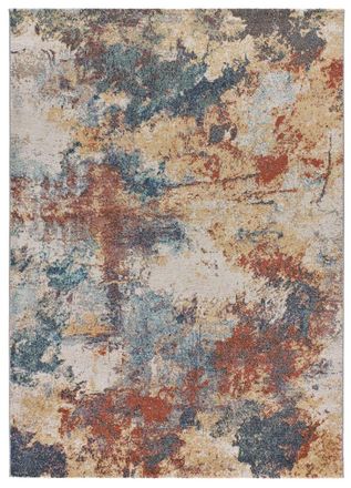 Atticgo Alfombra exterior vintage azul/beige/caldera 120x170 cm