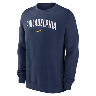 Nike Philadelphia Phillies 2-Hit Nike Mens MLB Pullover Crew in Blue | NKPU44BPP-JST