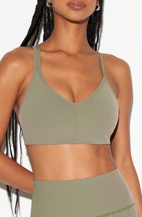 Spiritual Gangster Mercury Two-Tone Longline Sports Bra in Dark Palm at Nordstrom Rack, Size X-Small