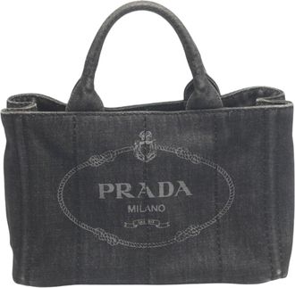 Prada Black Denim Tote Bag (Pre-Owned)