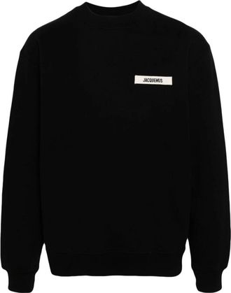 Jacquemus Sweatshirt Gros Grain - Heren - Sweatshirts - Zwart - M - Katoen - Hoodies & sweatvesten