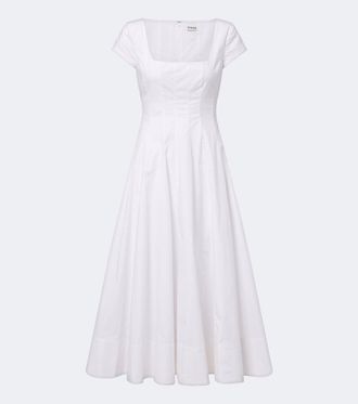 Staud Wells cotton poplin midi dress