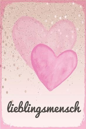 Queence Metallbild »Liebling« Herzen Schriftzug Sprüche 1 Stk. tlg. Stahlschild, Blechschild, Lieblingsmensch, Wanddeko, Wandbild