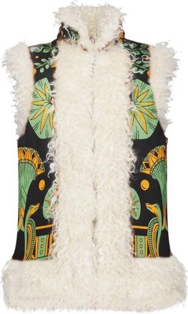 La DoubleJ Nile Motif Mouwloze Folk Jas - Dames - Bodywarmers - Veelkleurig - M - Polyester - Jassen