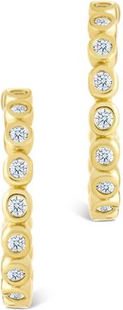 Sterling Forever Bezel Hoop Earrings in Gold at Nordstrom