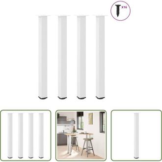 vidaXL vidaXL Gambe in acciaio - Gambe per tavolo da bar 4 pz bianche 100-102 cm in acciaio