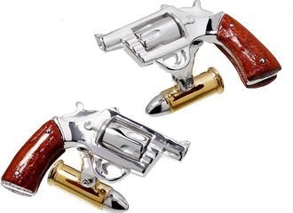 Jan Leslie Pistol Wood Handle 24K Vermeil Bullet Back Sterling Cufflinks in Silver at Nordstrom