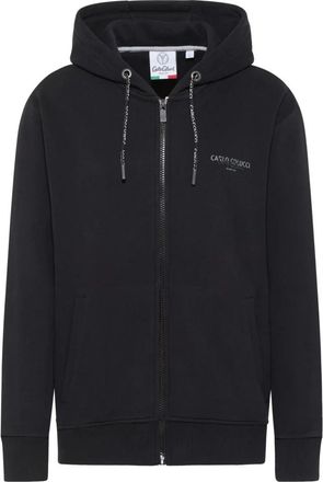 Carlo Colucci Hoody Jacket Basic Line - Heren - Vesten met rits - Zwart - M - Katoen - Hoodies & sweatvesten