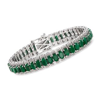 Ross-Simons Emerald Tennis Bracelet in Sterling Silver