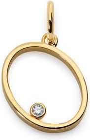 Monica Vinader Lab Grown Diamond Initial Pendant in 18K Gold Vermeil /Diamond O at Nordstrom