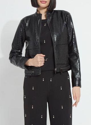 Lyss&eacute; Yara Embossed Vegan Leather Moto Jacket