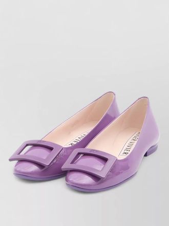 Roger Vivier patent ballerinas round toe rubber sole buckle