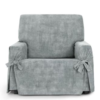 Eysa Funda sill&oacute;n antimanchas con lazos gris perla 80 - 120cm