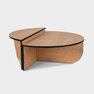Calicosy Mesa De Centro De Dise&ntilde;o Moderno Con Dos Alturas Orion - Marr&oacute;n - Negro